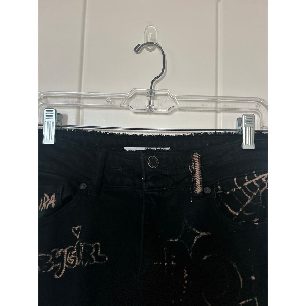 Kancan All Over Graffiti Art Black Skinny Jeans Size 7/27 - Picture 8 of 12